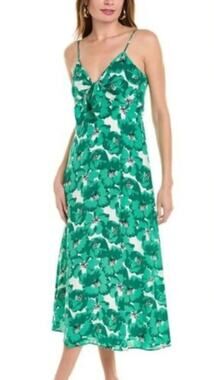 The Kooples 100% Silk Floral Print Midi Dress - BNWT - Size FR 0/ US 2